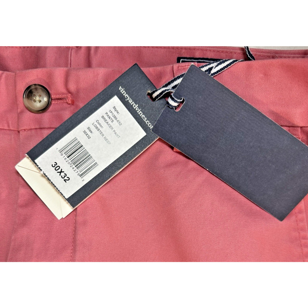 NWT Vineyard Vines breaker pant 30x32 lobster reef color pinky coral NEW - Picture 4 of 4